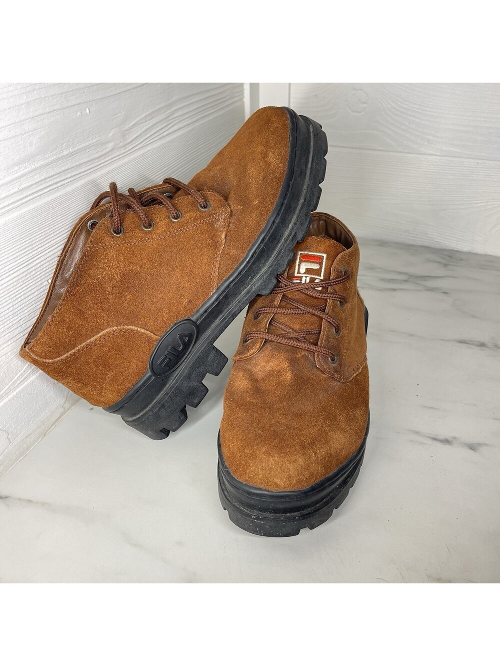 Vintage Fila Suede Leather Trekking Hiking Boots Women’s 9 Brown Leather